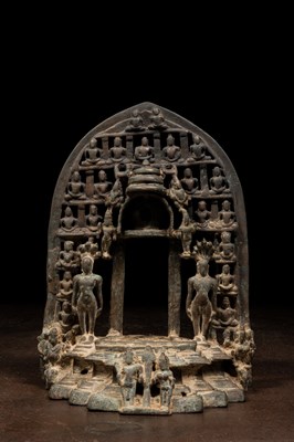 Lot 205 - BRONZE JAIN ALTAR INDIA 12TH - 13TH CENTURY