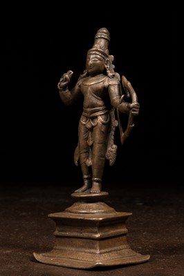 Lot 165 - STANDING BRONZE RAMA INDIA 16TH CENTURY
