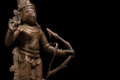 Lot 165 - STANDING BRONZE RAMA INDIA 16TH CENTURY