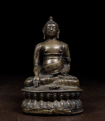 Lot 77 - SEATED BRONZE BUDDHA TIBET MUSTANG 18TH CENTURY