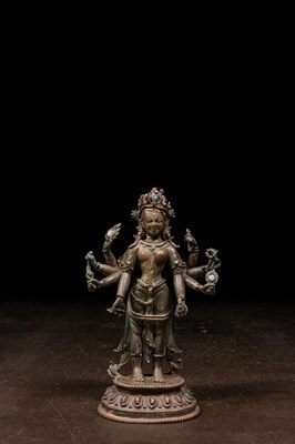 Lot 36 - STANDING LAKSHMINARAYANA BRONZE NEPAL 14TH TO 15TH CENTURY EX BONHAMS