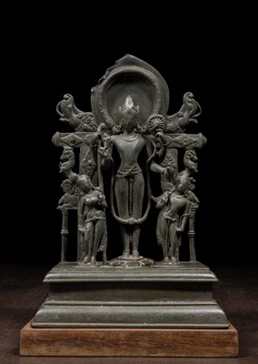 Lot 213 - EARLY STANDING BRONZE VISHNU 7TH CENTURY INDIA GUPTA PERIOD