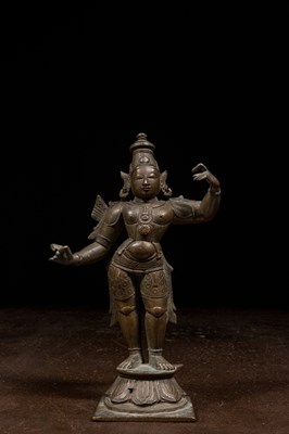 Lot 193 - STANDING RAMA BRONZE INDIA 17TH CENTURY