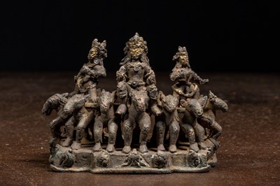Lot 133 - SURYA ON CARRIAGE NEPAL OR INDIA 13TH CENTURY
