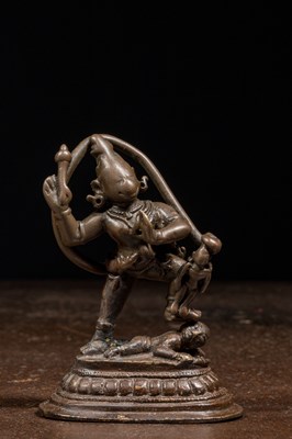 Lot 215 - STANDING BRONZE HANUMAN INDIA 15TH CENTURY