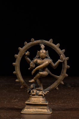 Lot 230 - STANDING BRONZE SHIVA NATARAJA INDIA 13TH CENTURY