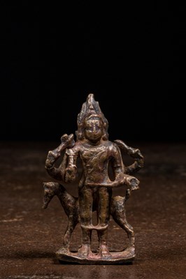 Lot 227 - STANDING BHAIRABA BRONZE INDIA 17TH CENTURY