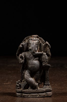 Lot 202 - STANDING GANESHA BRONZE KASHMIR STYLE BRONZE 18TH CENTURY
