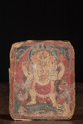 Lot 85 - TSAKLI DEPICTING GANESHA TIBET OR NEPAL 18TH - 19TH CENTURY