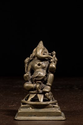 Lot 183 - SEATED BRONZE GANESHA HIMAL PRADESH 14TH - 15TH CENTURY