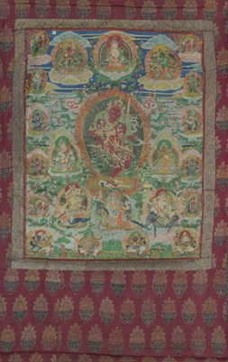 Lot 38 - THANGKA DEPICTING VAJRAVARAHI TIBET 18TH CENTURY