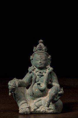 Lot 137 - SEATED BRONZE JAMBHALA INDIA 18TH CENTURY