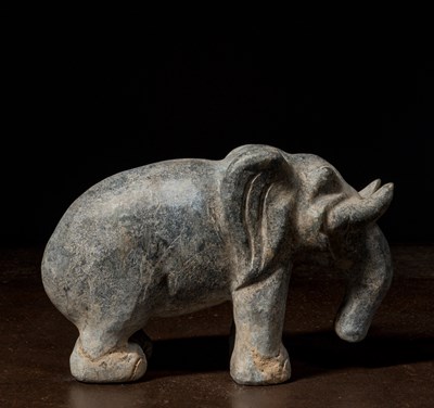 Lot 118 - STONE ELEPHANT 19TH CENTURY INDIA