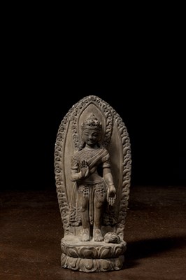 Lot 88 - STANDING STONE BODHISATTVANEPAL 18TH CENTURY