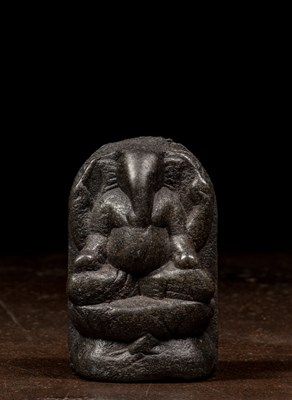 Lot 143 - SEATED STONE GANESHA INDIA 8TH CENTURY