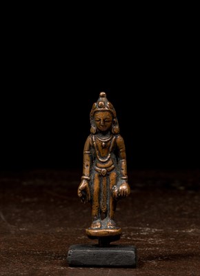 Lot 51 - STANDING NEPALESE BRONZE PADMAPANI 15TH CENTURY