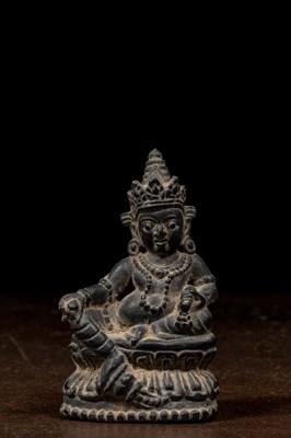 Lot 65 - SEATED BLACKSTONE JAMBHALA NEPAL 18TH CENTURY