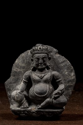 Lot 67 - SEATED STONE JAMBHALA NEPAL 18TH CENTURY
