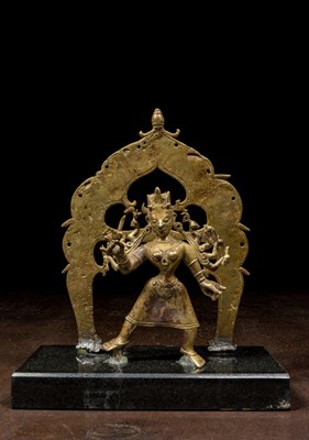 Lot 142 - STANDING BRONZE DURGA INDIA 16TH CENTURY