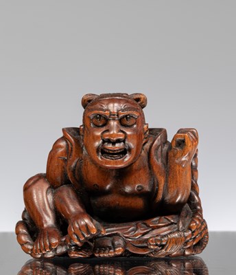 Lot 247 - A FINELY CARVED WOOD NETSUKE SIGNED MASANO, JAPAN EDO TO MEIJI PERIOD