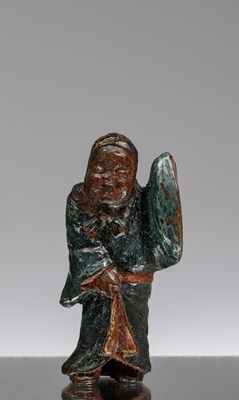 Lot 238 - POLYCHROME CARVED NETSUKE