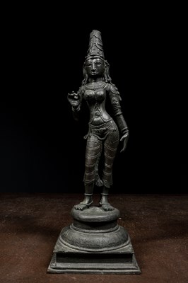 Lot 146 - BRONZE FIGURE OF BHUDEVI INDIA 19TH CENTURY