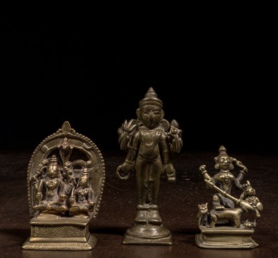 Lot 174 - GROUP OF THREE INDIAN BRONZES