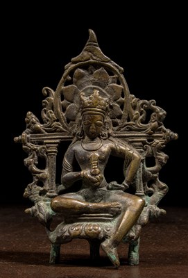 Lot 207 - SEATED BRONZE OF VAJRASATTVA TIBET OR WEST-HIMALAYA 18TH CENTURY