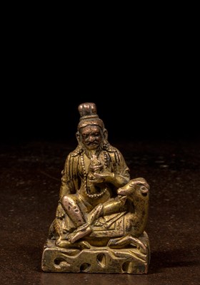 Lot 64 - RARE FORM OF JAMBHALA WITH INSCRIPTION TIBET 17TH CENTURY
