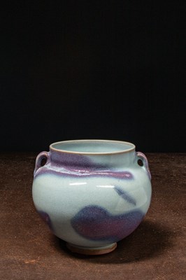 Lot 240 - A JUN KILN PORCELAIN JAR CHINA YUAN DYNASTY