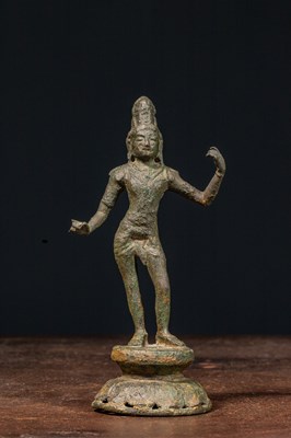 Lot 168 - STANDING RAMA BRONZE INDIA 11TH TO 12TH CENTURY CHOLA