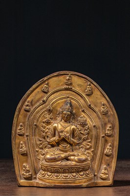 Lot 115 - GILT TSA TSA MOLD MONGOLIA 18TH CENTURY DEPICTING MANJUSRI
