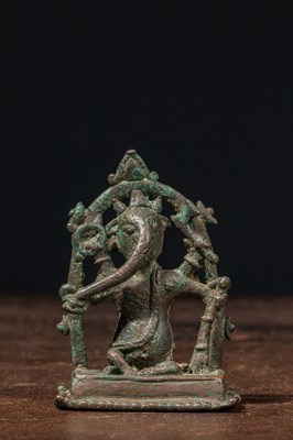 Lot 191 - SEATED BRONZE GANESHA INDIA 18TH CENTURY