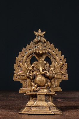Lot 107 - GANESHA SHRINE BRONZE INDIA 17TH CENTURY