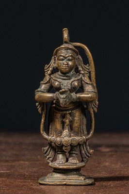 Lot 142 - STANDING YALI HANUMAN BRONZE INDIA 16TH CENTURY