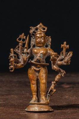 Lot 119 - STANDING BRONZE BHAIRABA INDIA 16TH CENTURY
