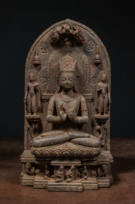 Lot 70 - NEPALESE STONE VAIRCONA BUDDHA 18TH CENTURY