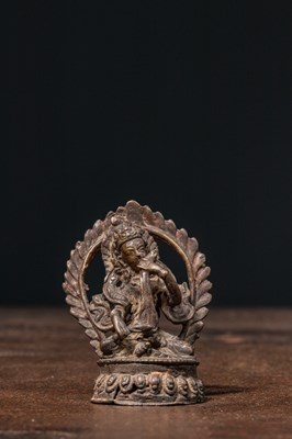 Lot 134 - SARASWATI BRONZE NEPAL 18TH CENTURY