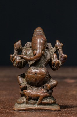 Lot 175 - SEATED BRONZE GANESHA 18TH CENTURY