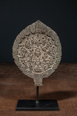 Lot 180 - A BRONZE BUDDHIST VOTIVE MIRROR CHINA 18TH CENTURY