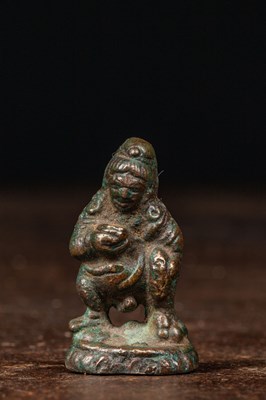 Lot 77 - STANDING BLACK JAMBHALA BRONZE TIBET 15TH CENTURY