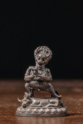 Lot 49 - STANDING SILVER YAMA NEPAL 20TH CENTURY OR EARLIER