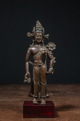 Lot 50 - STANDING BRONZE PADMAPANI TIBET / KASHMIR 13TH CENTURY