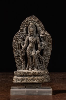 Lot 101 - (R) STANDING PADMAPANI STONE NEPAL 17TH CENTURY