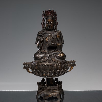 Lot 108 - SEATED BRONZE BUDDHA CHINA EARLY 20TH CENTURY