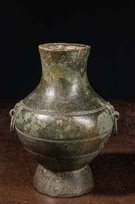 Lot 85 - (R) HU-TYPE BRONZE VASE HAN DYNASTY 2ND CENTURY BC CHINA