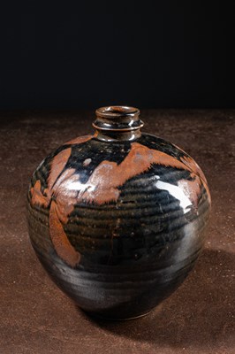 Lot 75 - (R) A HENAN BLACK-GLAZED VASE WITH SPLASH DECORATION EARLY MING CHINA DYNASTY