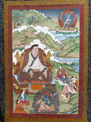 Lot 246 - A THANGKA OF MARPA, BY JIGME TAMANG MUGUM, NEPAL 2018