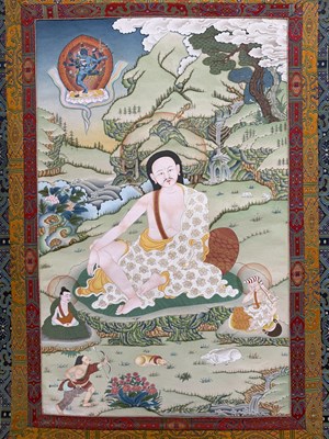 Lot 247 - A THANGKA OF MILAREPA, BY JIGME TAMANG MUGUM, NEPAL 2019