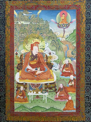 Lot 248 - A THANGKA OF GAMPOPA, BY JIGME TAMANG MUGUM, NEPAL 2019